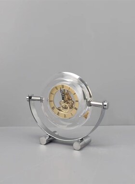 现代简约水晶机械座钟桌s面摆件客厅酒柜卧室玄关电视柜家居装饰