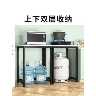 厨房置物架可放煤气罐家用液化气灶台架台面支Q架多功能落地收纳