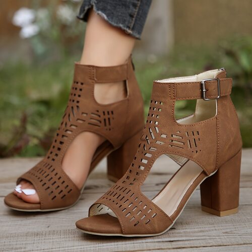shoeswomen女士粗跟鱼嘴