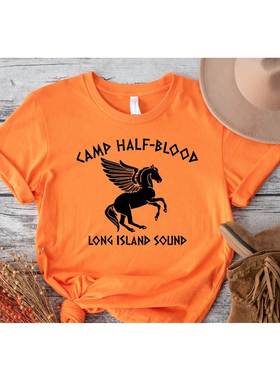 Percy Jackson Halloween Women T Shirts skeleton tops橙色短袖