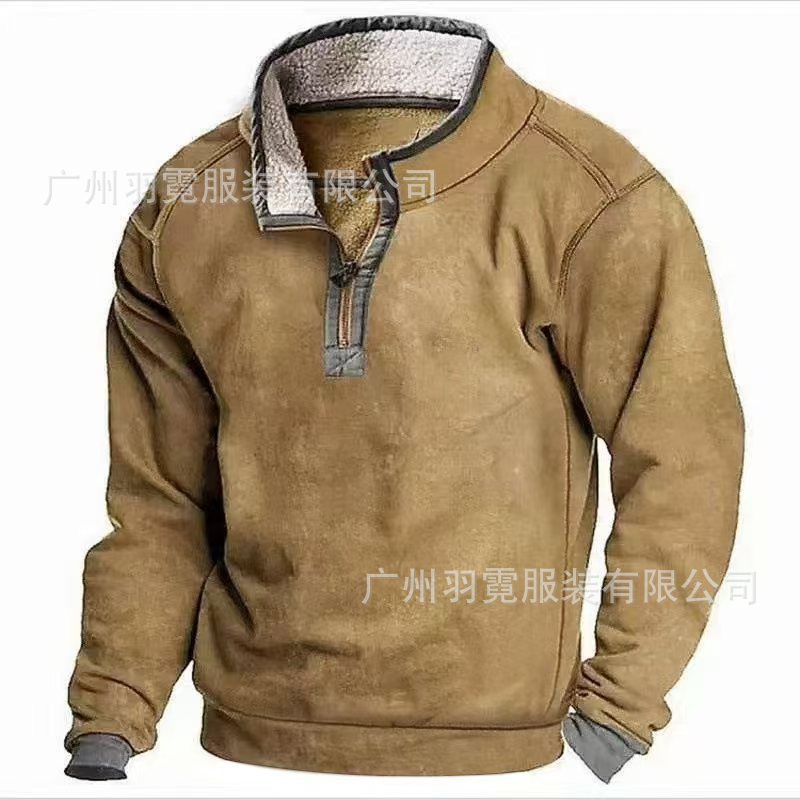 1025纯色男式休闲立领门