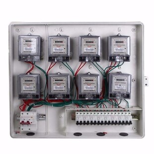 家用电子式8户电表套装220V出租房户外J分表八位防火玻璃钢电表箱