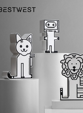 创意异形彩绘陶瓷花瓶花器摆件高档M轻奢软装家居装饰品