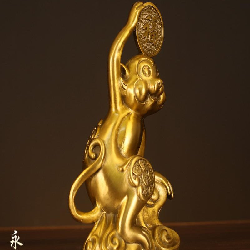 福猴摆件风水属猴吉祥物十二生肖猴家居摆设R电视柜福猴工艺品
