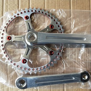 46T 镂空电镀 复古银色单g速 死飞自行车方孔牙盘