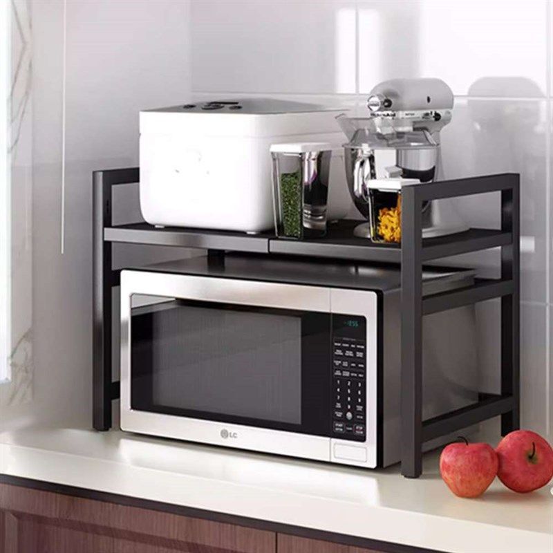 单双层厨房储物架可调节宽度桌面C收纳架子免打孔烤箱微波炉置物,厨房/烹饪用具,微波炉置物架,淘宝优惠券,粉丝福利购,淘宝优惠卷