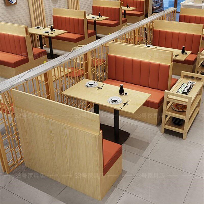 订制简约港式茶餐厅实p木防火卡座沙发凳餐饮火锅烧烤日式饭店桌