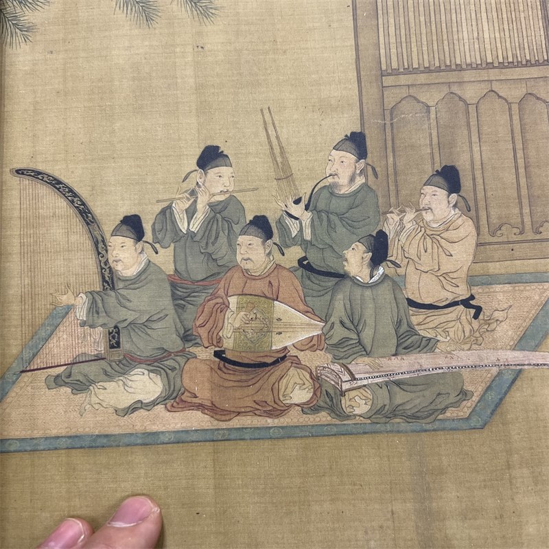 宋徽宗赵佶十八学士图卷蔡京书法C真迹微喷复制工笔装饰画高清临