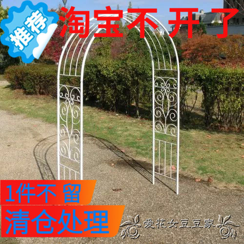 花园拱门形铁艺花卉门现代特色攀爬架户外庭院藤本月季爬藤架欧式