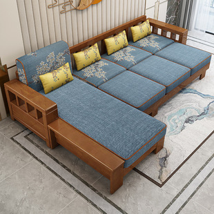 新中式全实木沙发客厅现代简约工厂直销木沙发小户型原木家具组合