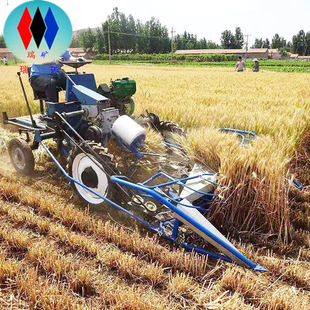 新芝麻芦苇收割打捆一体机谷麦水稻不伤谷穗青稞割捆机蒲草小麦