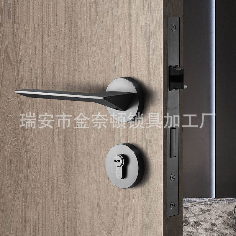 欧式分体锁古铜色静音把手门锁办公室换锁机械锁具不锈钢58双舌
