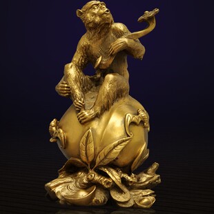 黄铜猴子摆件齐天大圣孙悟空四不猴E生肖猴工艺品客厅办公桌装饰