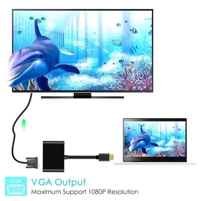 2-In-1 HDMI to HDMI VGA Adapter CEonverter Splitter in HDMI&