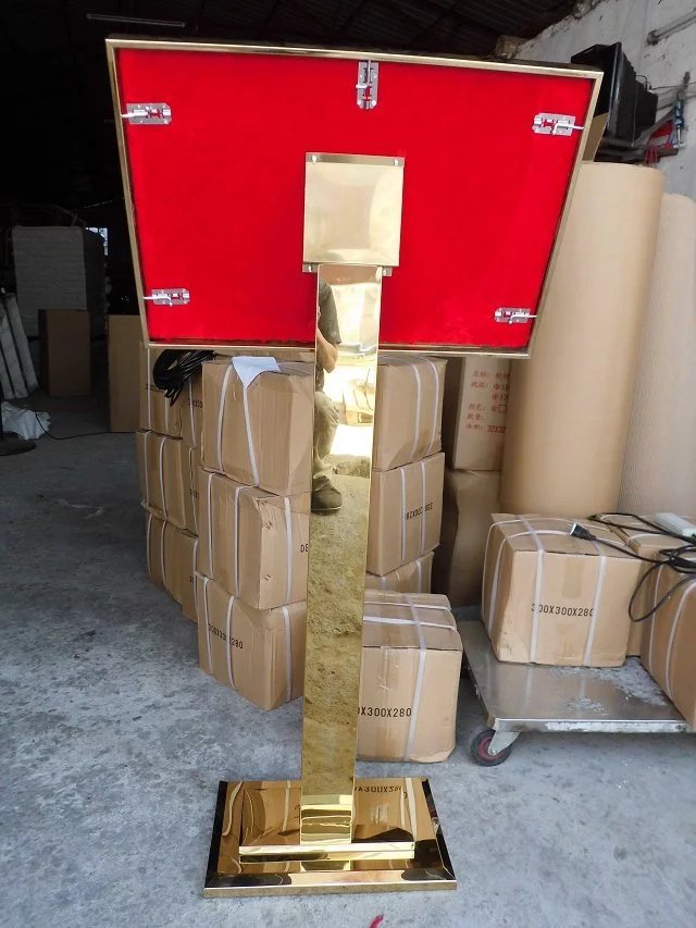 钛金银行a广告水牌指示牌不锈钢立牌先进奖牌展示架荣誉铜牌宣传