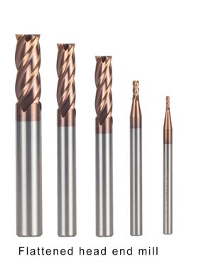2pcs/lot 4 Flute Flattened Head Tungsten StNeel End Mills HR