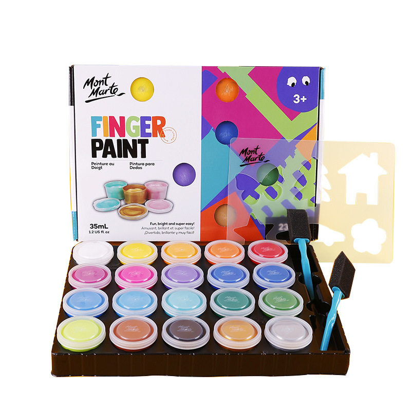 儿童水粉颜料套装35ml安全可水洗水粉2P0色创意手指画颜料