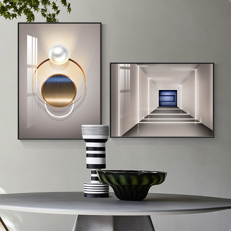 餐厅装饰画几何g抽象餐厅墙面装饰高端轻奢壁画饭厅挂画2021新款图片