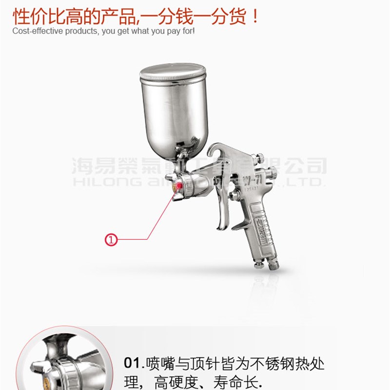 台湾威马气动喷漆壶枪 W71G 上壸G重力式 多口径 汽车家具喷涂