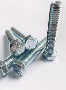 UNC美制外六角螺栓5级兰白锌1/4~5/16~3/8~7/16英制镀锌螺丝A10