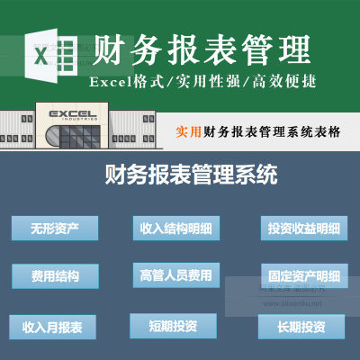 财务报表管理系统EXCEL表格资产负债表利润现金流量表短期长期投