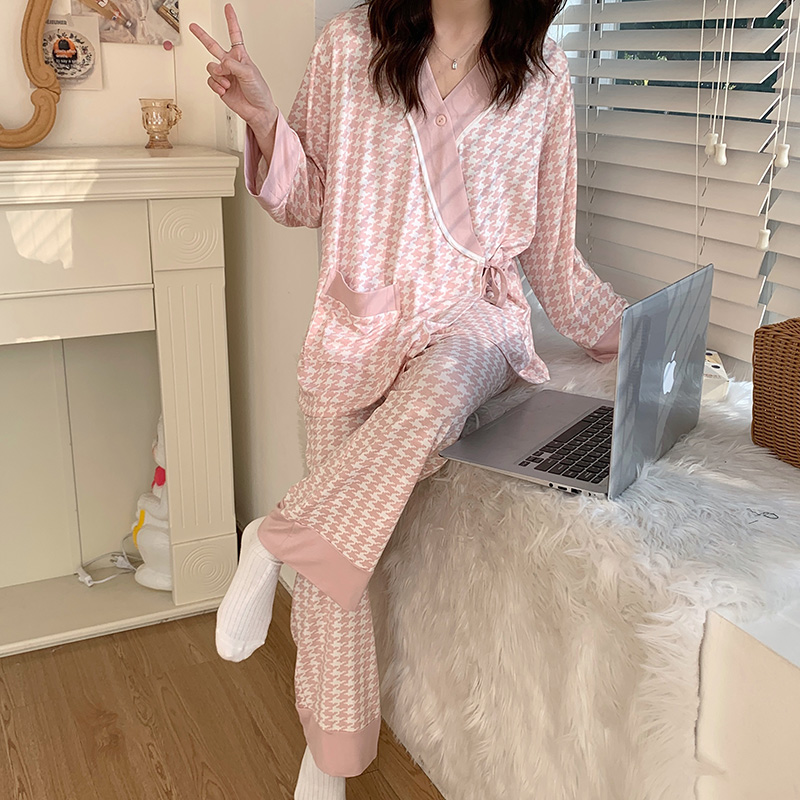 珈莹莫代尔月子服春夏薄款产后哺乳家居服7月份8怀孕期秋孕妇睡衣