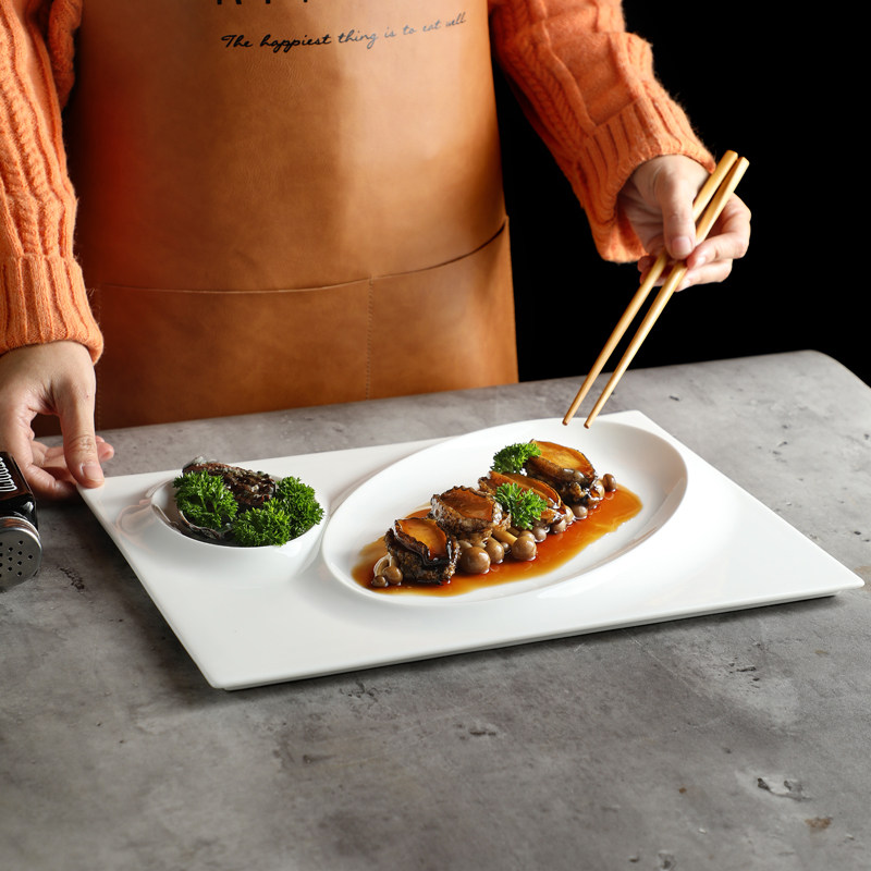 酒店陶瓷餐具异形盘子意境菜饭店饭厅商用分格盘水饺水饺盘西餐碟,餐饮具,盘,淘宝优惠券,粉丝福利购,淘宝优惠卷