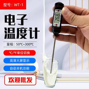 电子食品温度计厨房家用奶粉测水温计食物液体烘焙油炸油温表探针
