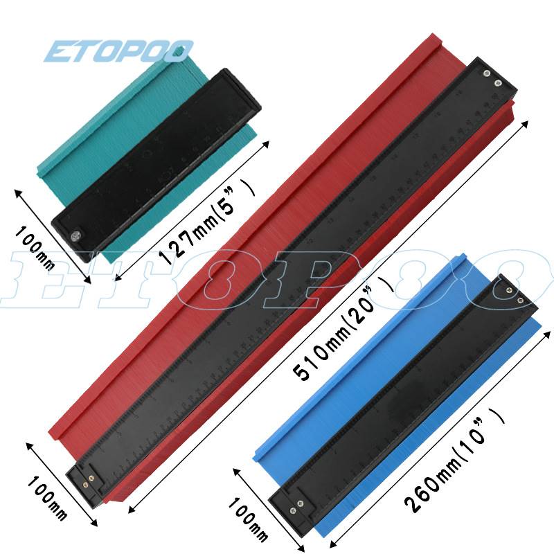 现货供应160/250MM轮廓规带微调仿形规自锁 塑料弧面尺木工工具