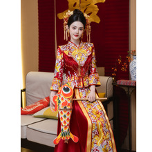 日本品质秀禾服新款2025新娘结婚龙凤褂修身敬酒出阁服嫁衣刺绣重