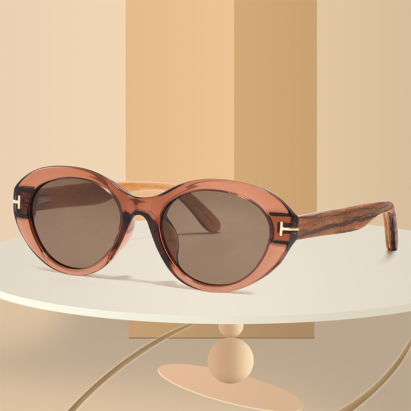 日本品质T太阳镜新款女 2025木腿夹层猫眼时尚防紫外线男偏光墨镜