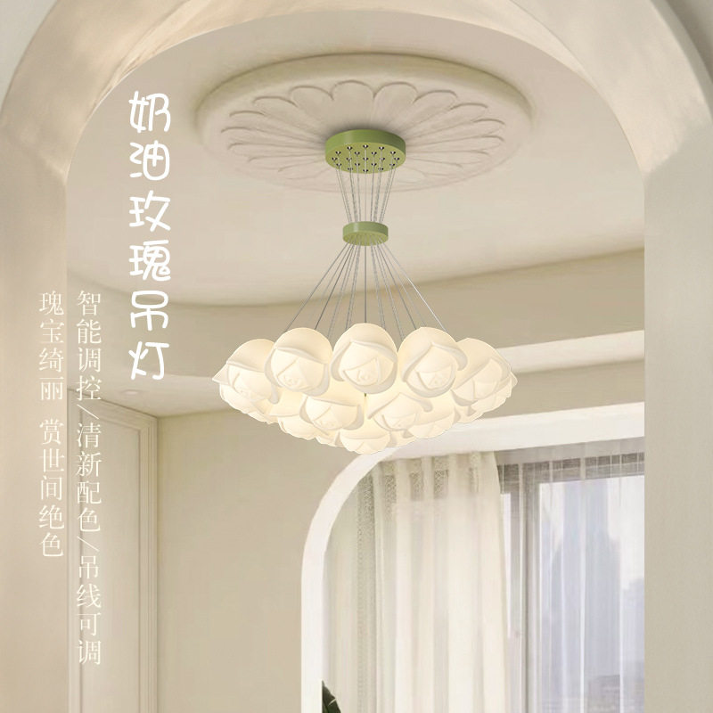 吊灯客厅灯网红铃兰卧室灯具北欧创意现代玫瑰田园简约大厅主吊灯