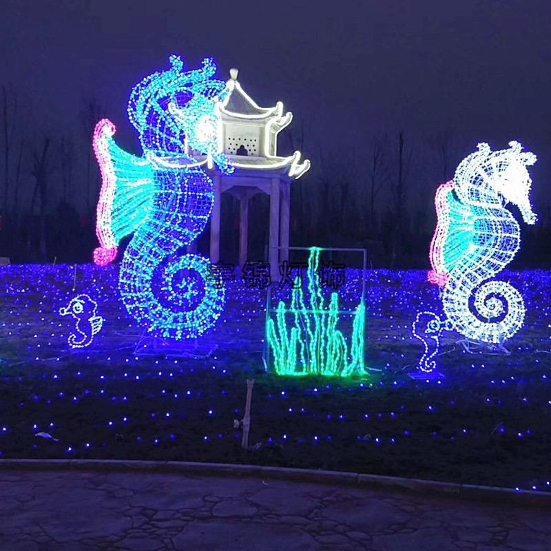 LED户外景区公园装饰中秋节亮化工程灯发光章鱼海螺造型灯
