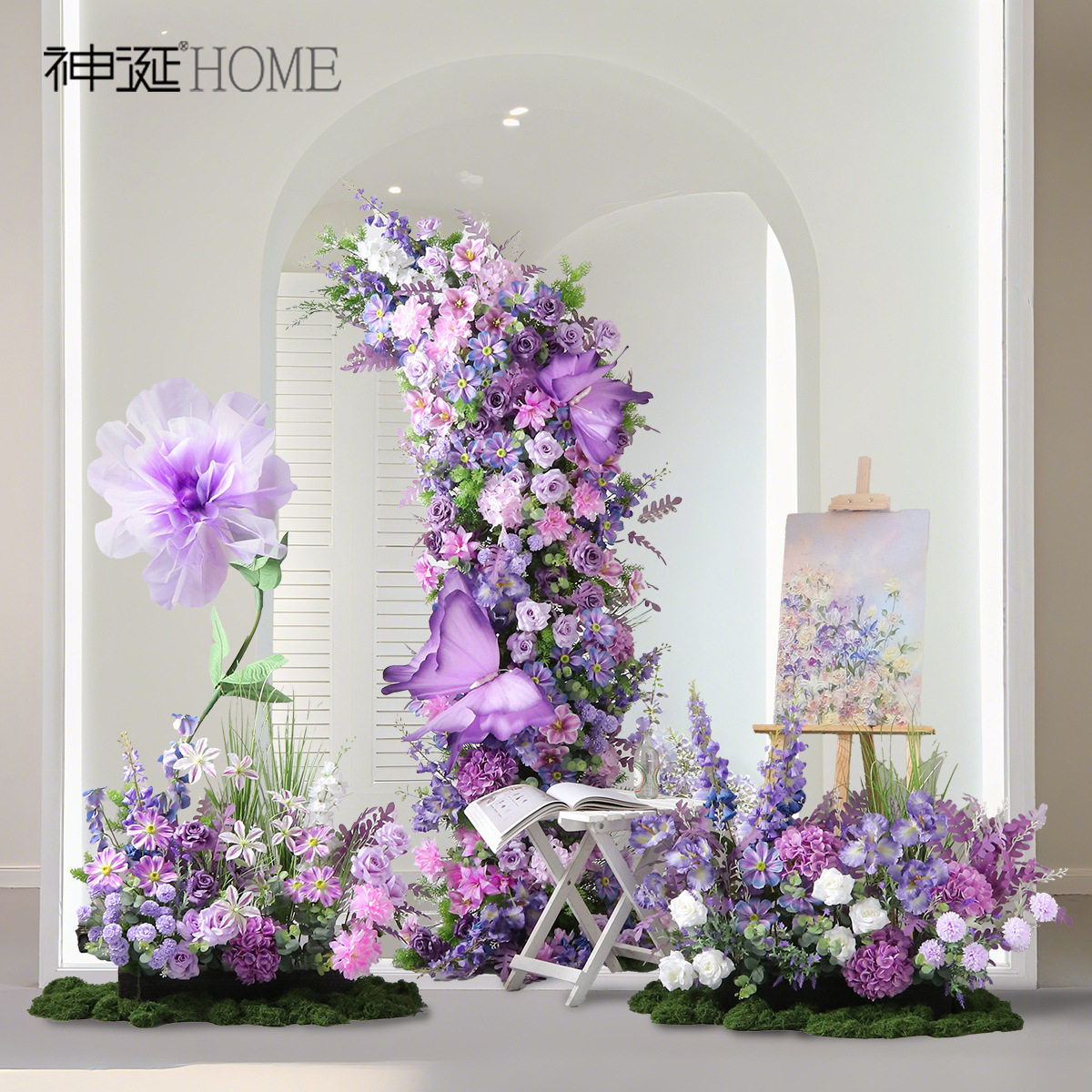 仿真花造景装饰婚庆拱门高级感逼真网红打卡店铺门店橱窗假花摆件