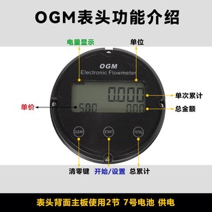 OGM椭圆齿轮流量计表柴汽油电子数显计量表铝合金1寸1.5Z寸2寸老