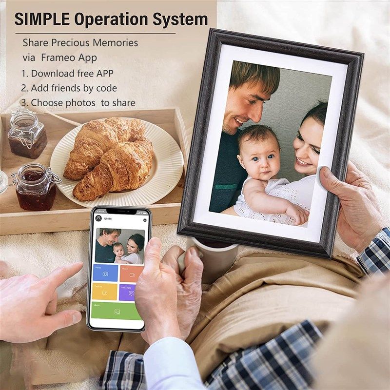 WiFi Digital Photo Frame 10 inch ToGuch Screen HD Display Wo