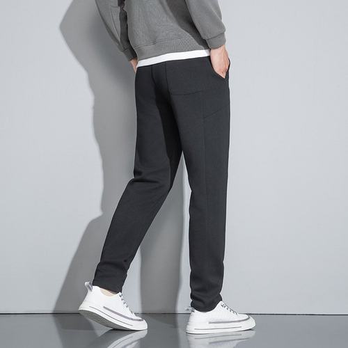 秋冬新款新疆长绒棉松紧腰系绳休闲裤男青年运动卫裤潮流男长EC98