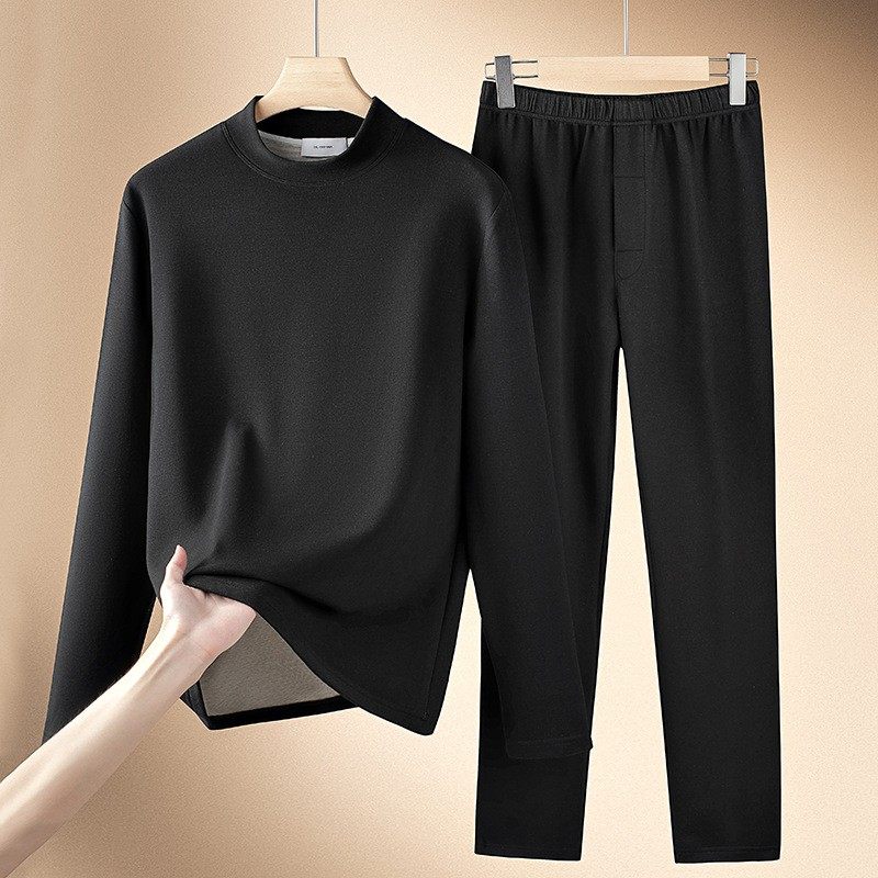羊毛蚕丝半高领打底衫男保暖裤子套装双面绒长袖T恤秋冬内搭ZZ50,男装,中老年套装,淘宝优惠券,粉丝福利购,淘宝优惠卷
