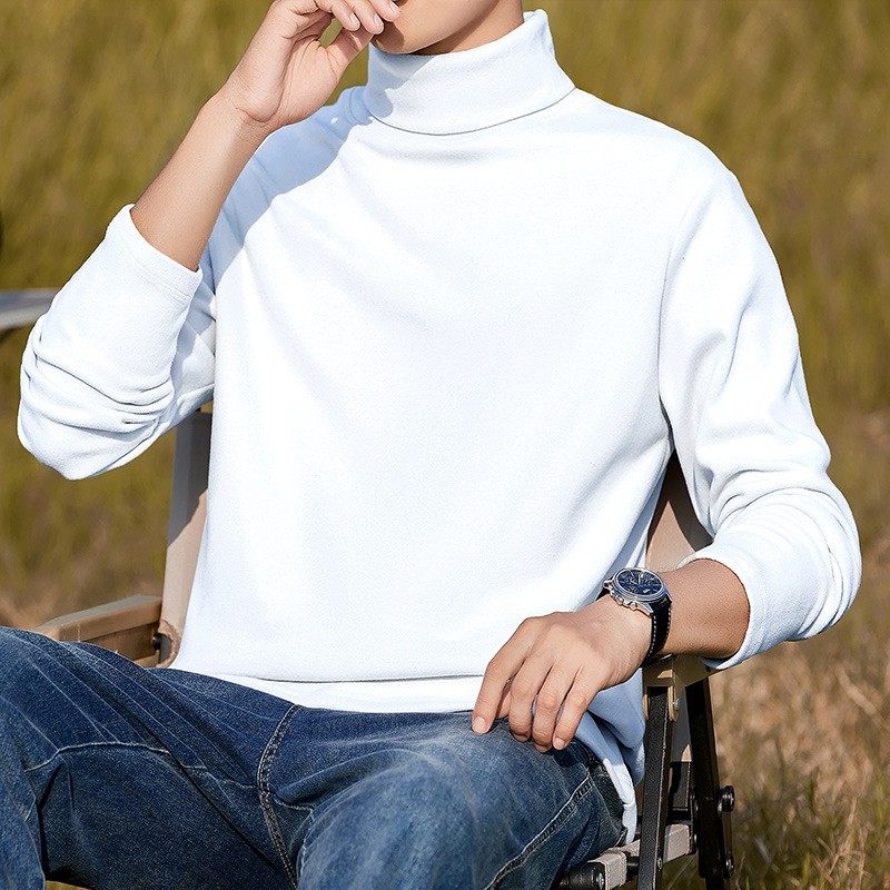 双面加绒高领打底衫男秋冬季内搭加厚保暖男士长袖t恤2025新ZZ93,男装,羊绒套衫,淘宝优惠券,粉丝福利购,淘宝优惠卷