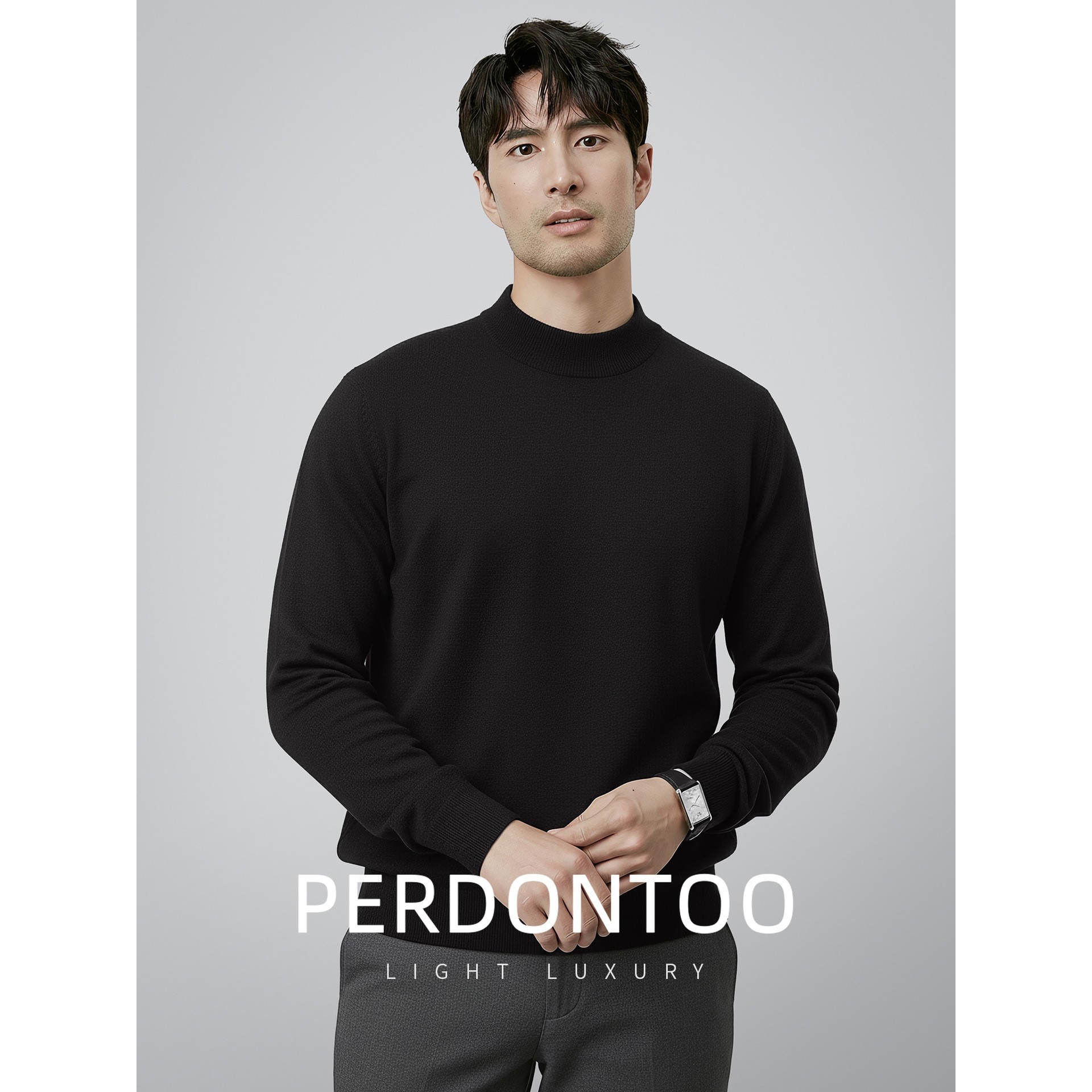 高级感半高领加绒加厚保暖毛衣男士轻奢商务打底锁温一体绒针ZZ45,男装,羊绒套衫,淘宝优惠券,粉丝福利购,淘宝优惠卷