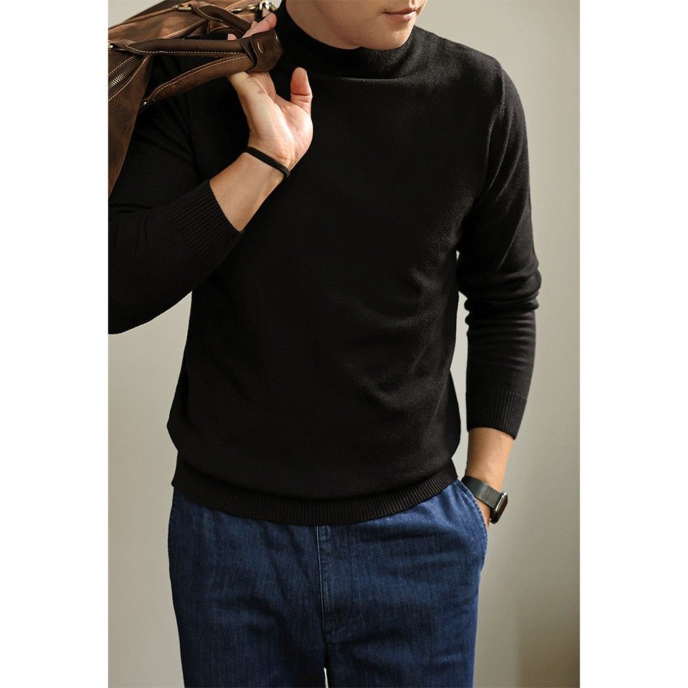 轻奢系列！抗起球半高领加厚针织衫毛衣男士2025秋冬纯色保暖ZZ37,男装,羊绒套衫,淘宝优惠券,粉丝福利购,淘宝优惠卷