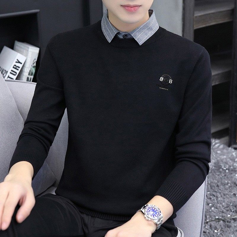 一体绒保暖毛衣男冬装潮流假两件衬衫领打底衫加绒加厚内搭针ZZ11,男装,羊绒套衫,淘宝优惠券,粉丝福利购,淘宝优惠卷