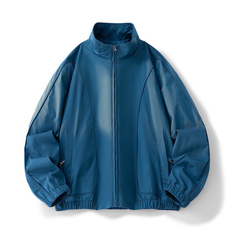 2025秋季夹克外套男休闲外套情侣款潮牌宽松百搭立领领防泼水EC73