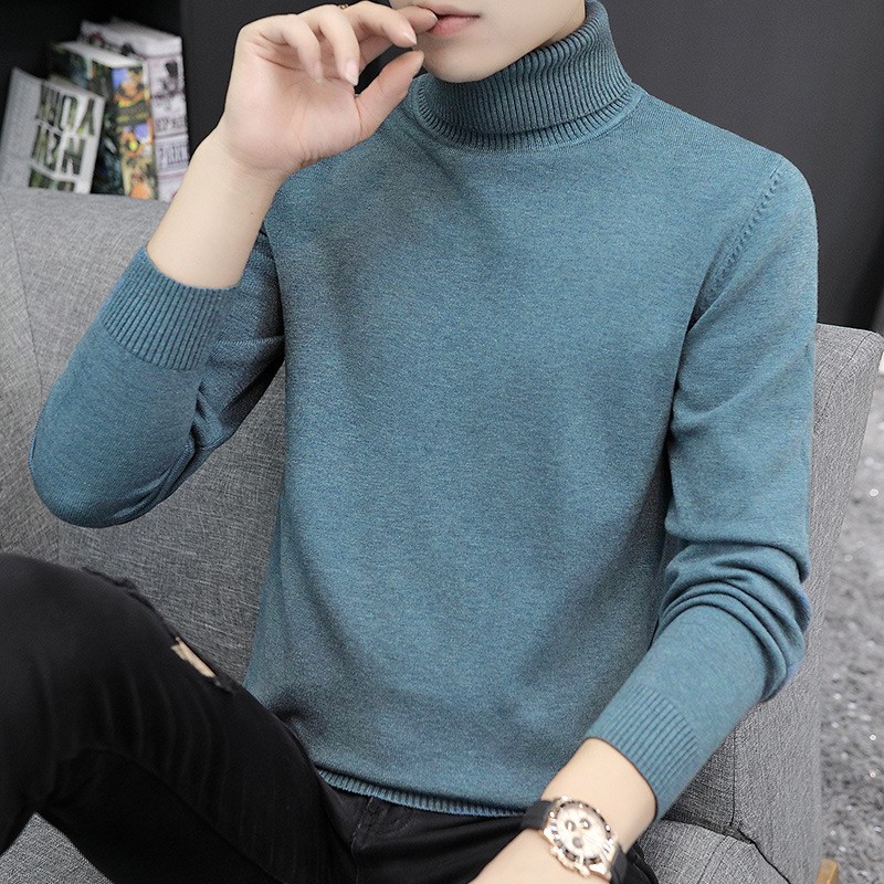 26支双股高弹纤柔纱毛衣男款秋冬季高领针织衫保暖内搭抗起球AA10