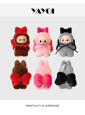 仅娃衣】4.0心底密码labubu四代拉布布10cm玛丽猫蝴蝶结可爱着替