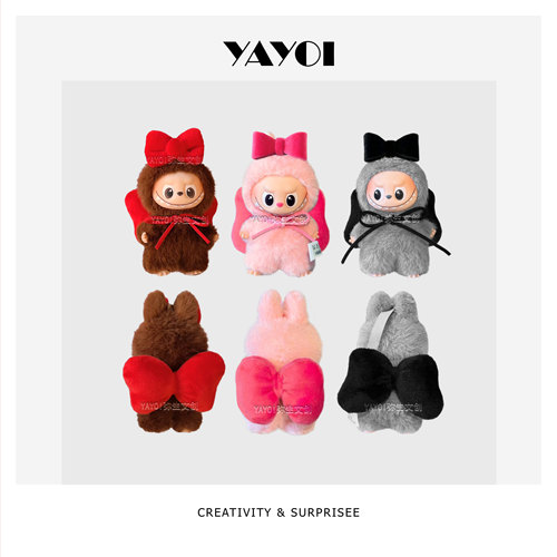 labubu4代玛丽猫蝴蝶结