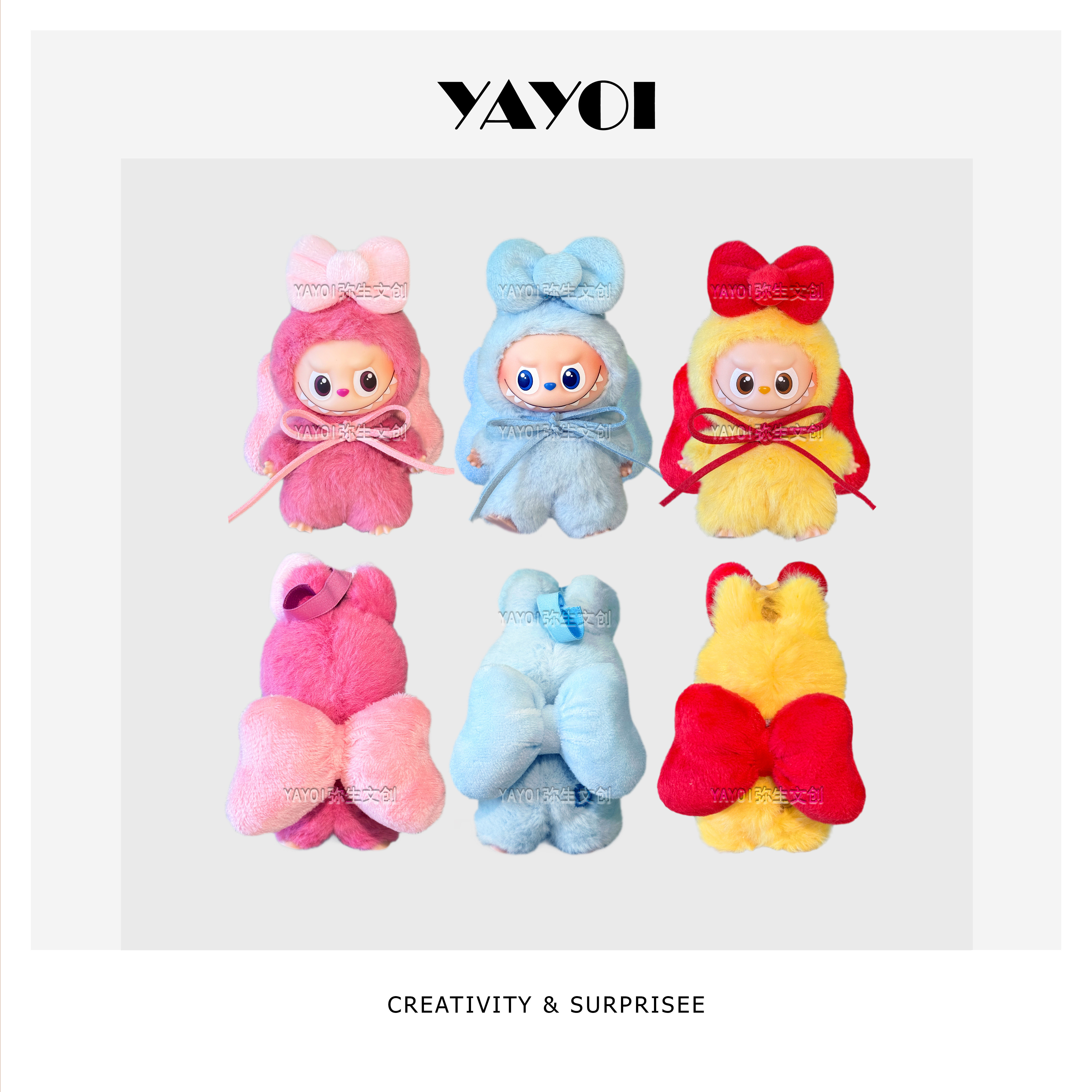 labubu4代玛丽猫蝴蝶结