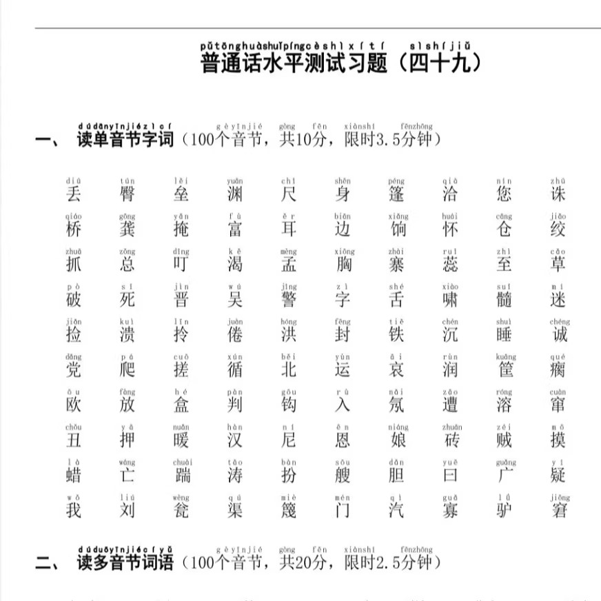 普通话考试真题50套 普通话水设计素材/源文件