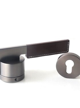 帕戈锌合金极简黑色包皮分体锁家用E型室内木门静音磁吸轻奢门把