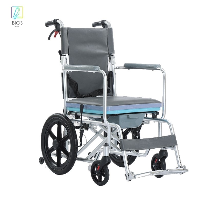 铝合金老年人多功能轮椅可洗澡带坐便外出轻便折S叠残疾人手动推